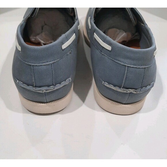 CLUB ROOM Light Blue Elliot Lace-Up Round Moc-Toe Boat Shoes Rubber Sole Size 13 - Picture 8 of 11